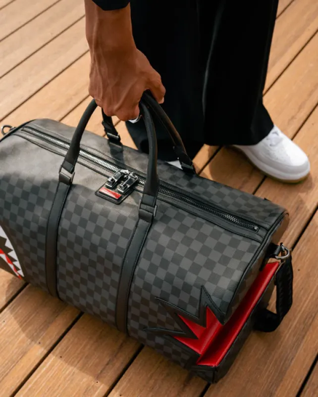 DUFFLES>SPRAYGROUND SHARK BITE SHARKS IN PARIS GRAY DUFFLE