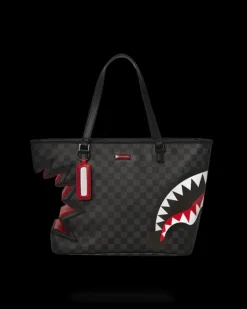 TOTES>SPRAYGROUND SHARK BITE SHARKS IN PARIS GRAY TOTE