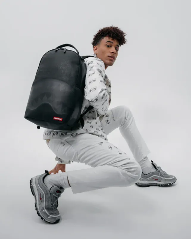 BACKPACKS>SPRAYGROUND SHARK CENTRAL (BLK ON BLK) BACKPACK (DLXV)