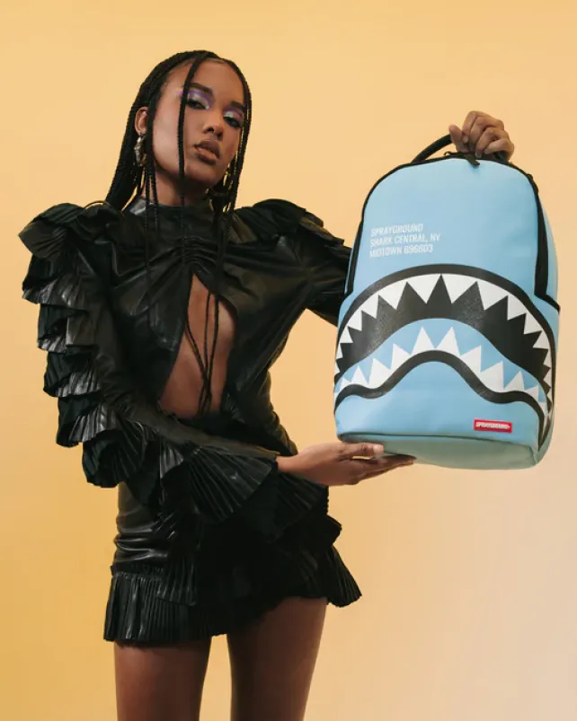 BACKPACKS>SPRAYGROUND SHARK CENTRAL (BLUE) BACKPACK (DLXV)