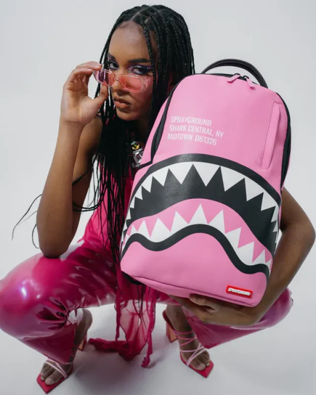 BACKPACKS>SPRAYGROUND SHARK CENTRAL (PINK) BACKPACK (DLXV)