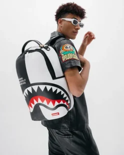 BACKPACKS>SPRAYGROUND SHARK CENTRAL SPLIT BACKPACK BLK/WHT (DLXV)
