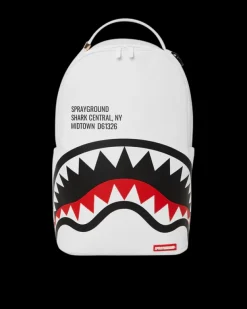 BACKPACKS>SPRAYGROUND SHARK CENTRAL (WHT) BACKPACK (DLXV)