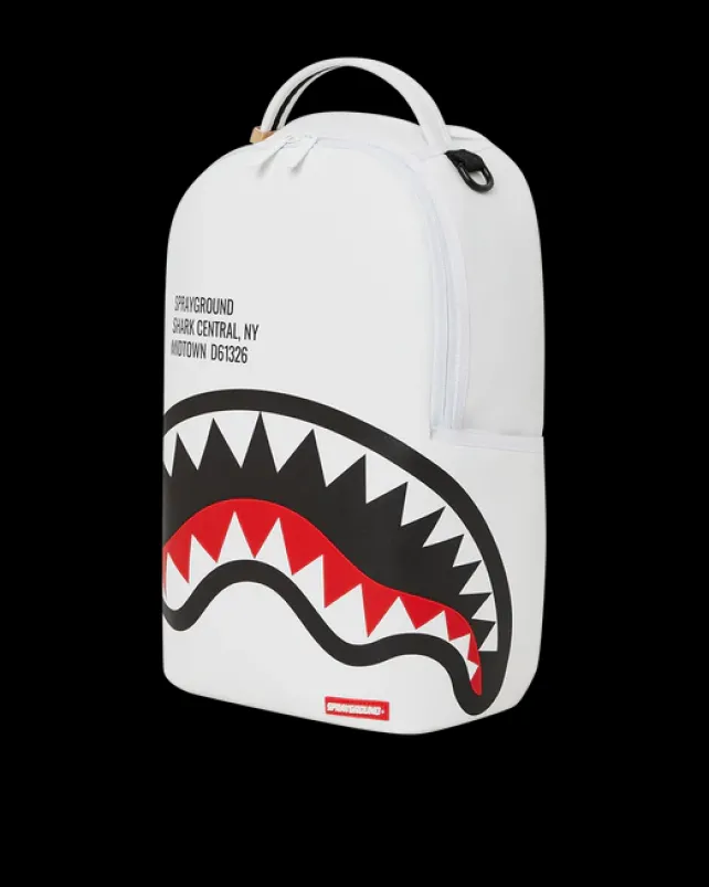 BACKPACKS>SPRAYGROUND SHARK CENTRAL (WHT) BACKPACK (DLXV)