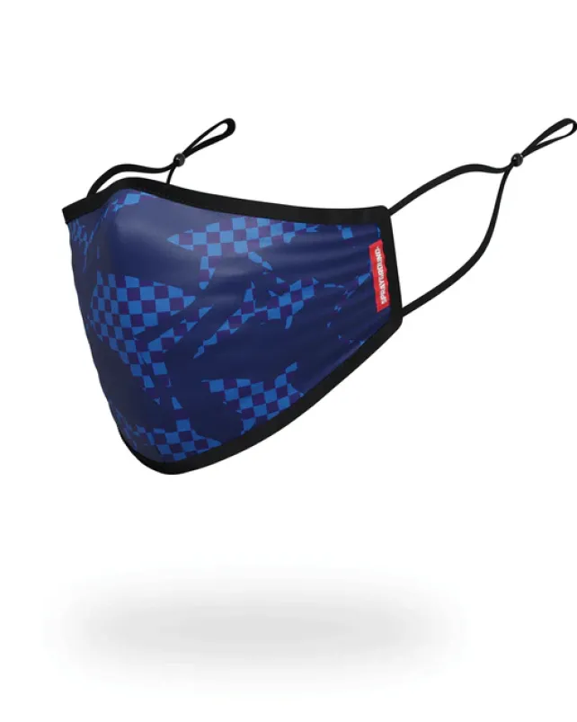 FACE MASKS>SPRAYGROUND SHARK CHECK (BLUE) FACE MASK