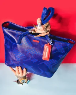 TOTES>SPRAYGROUND SHARK CHECK (BLUE) TOTE