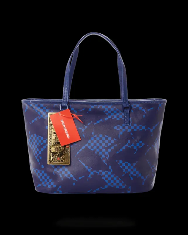TOTES>SPRAYGROUND SHARK CHECK (BLUE) TOTE
