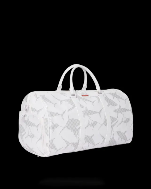 DUFFLES>SPRAYGROUND SHARK CHECK (WHITE) DUFFLE