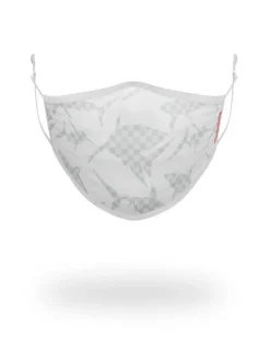 FACE MASKS>SPRAYGROUND SHARK CHECK (WHITE) FACE MASK