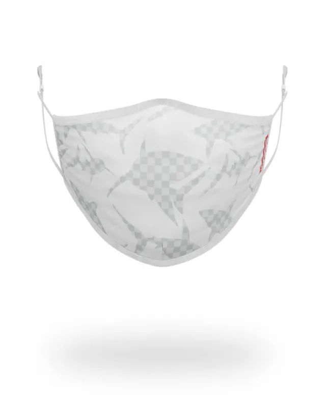 FACE MASKS>SPRAYGROUND SHARK CHECK (WHITE) FACE MASK