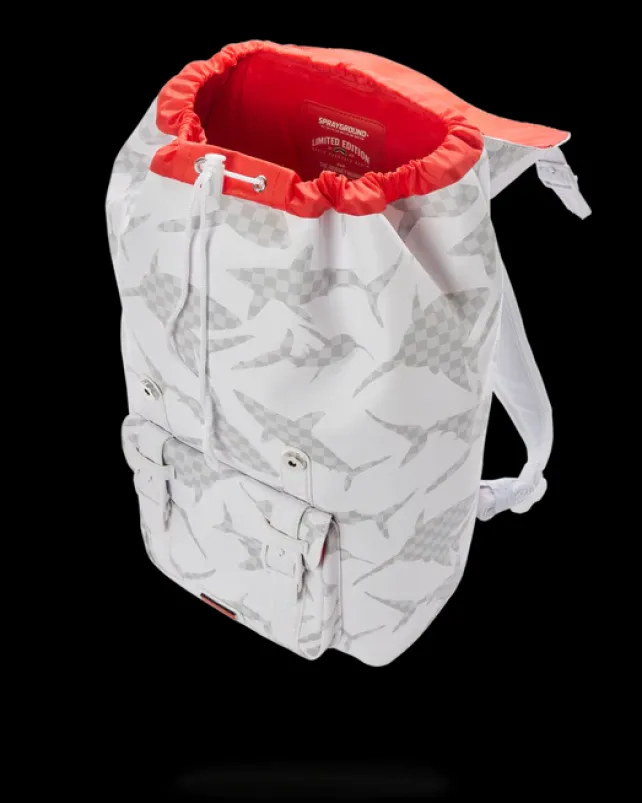 HILLS|BACKPACKS>SPRAYGROUND SHARK CHECK (WHITE) HILLS BACKPACK