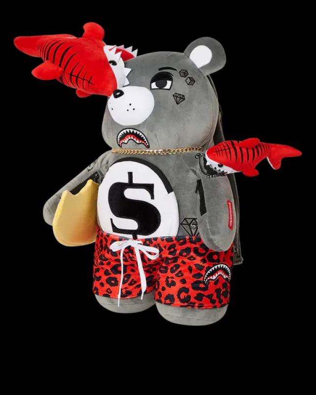 TEDDY BEAR BACKPACKS|BACKPACKS>SPRAYGROUND SHARK FRIENDS MONEYBEAR TEDDYBEAR BACKPACK