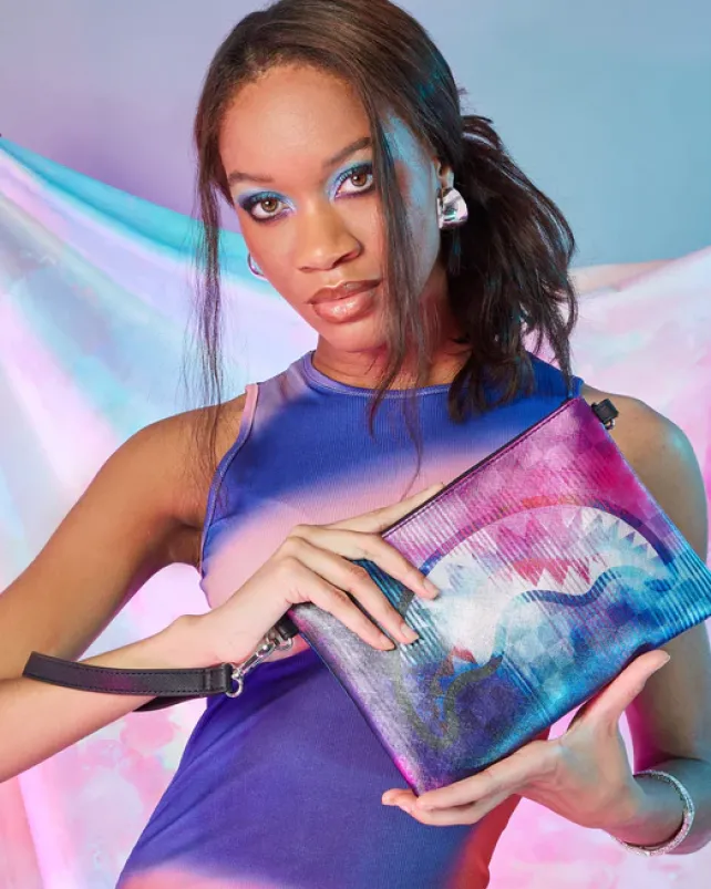CROSSOVER CLUTCHES>SPRAYGROUND SHARKCLUB ELECTRONICA CROSSOVER CLUTCH