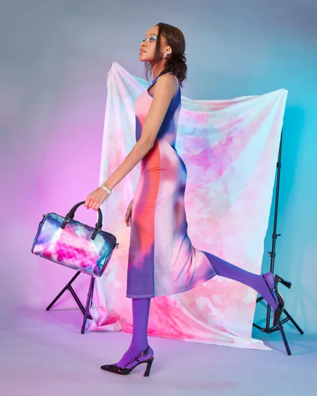 DUFFLES>SPRAYGROUND SHARKCLUB ELECTRONICA MINI DUFFLE