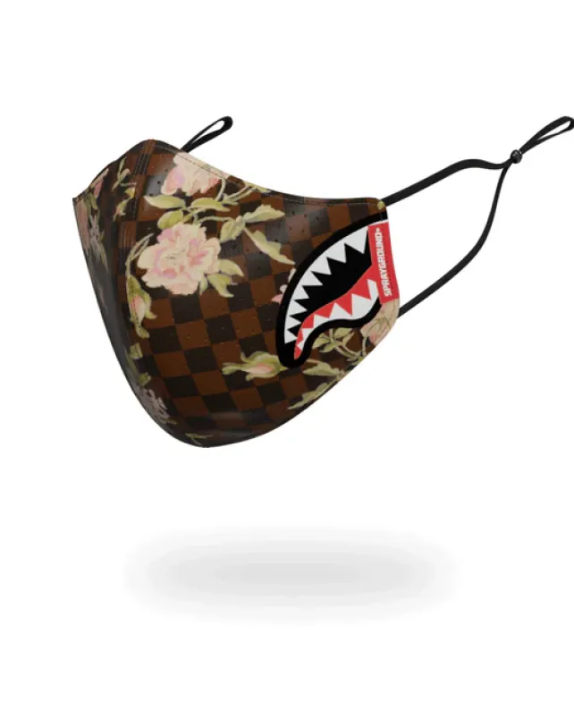 FACE MASKS>SPRAYGROUND SHARKFLOWER VEGAN LEATHER FACE MASK