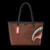 TOTES>SPRAYGROUND SHARKS AND SKULLS TOTE