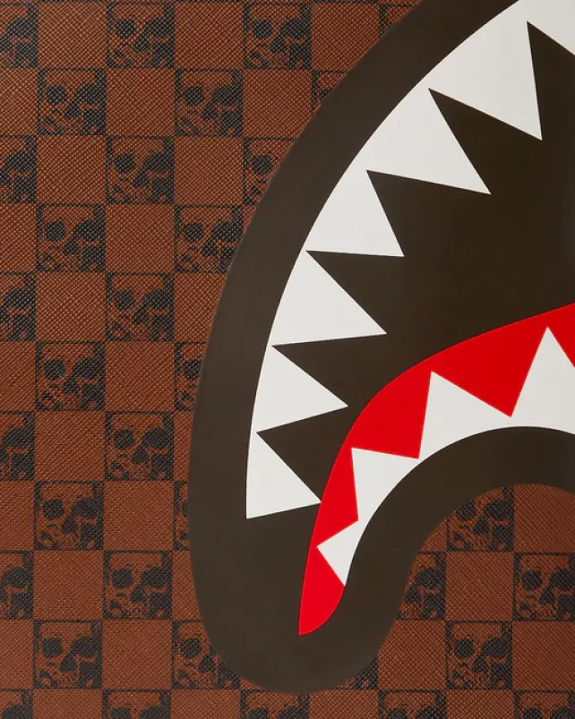 TOTES>SPRAYGROUND SHARKS AND SKULLS TOTE