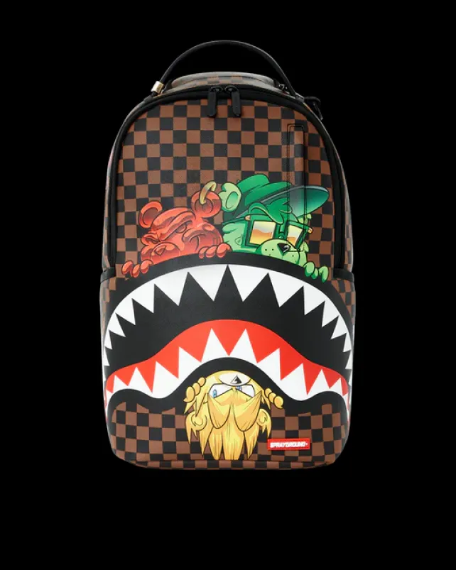 BACKPACKS>SPRAYGROUND SHARKS IN PARIS CHARACTERS SNEAKIN BACKPACK (DLXV)