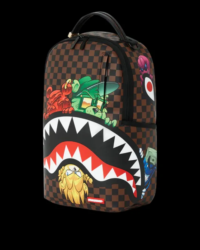 BACKPACKS>SPRAYGROUND SHARKS IN PARIS CHARACTERS SNEAKIN BACKPACK (DLXV)