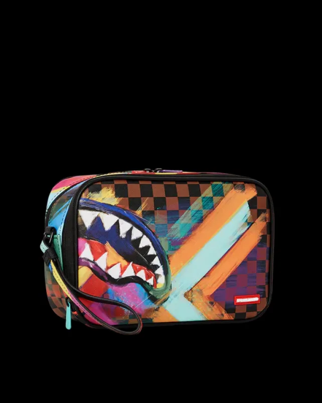TOILETRIES AKA MONEY BAGS>SPRAYGROUND SHARKS IN PARIS CITY STREAKS TOILETRY BAG