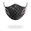 FACE MASKS>SPRAYGROUND SHARKS IN PARIS (GRAY) VEGAN LEATHER FACE MASK
