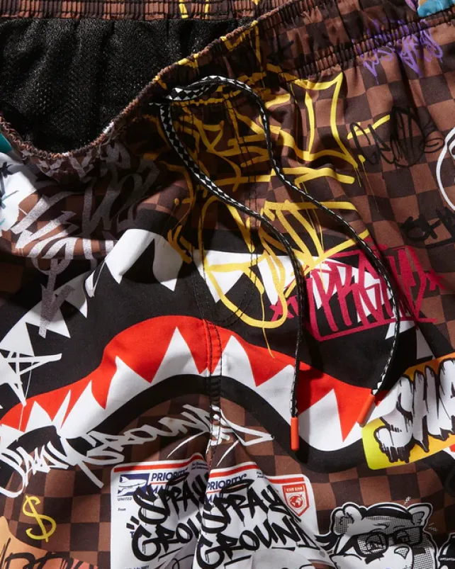 SWIMWEAR>SPRAYGROUND SHARKS IN PARIS JETSKI SWIM TRUNKS