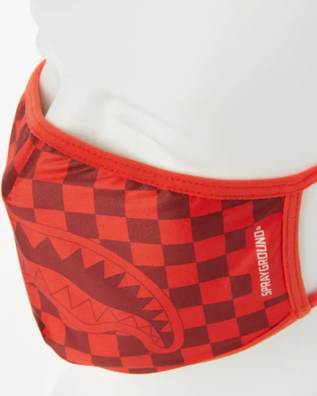 FACE MASKS>SPRAYGROUND SHARKS IN PARIS (RED) FORM-FITTING MASK