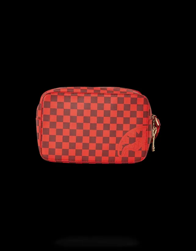 TOILETRIES AKA MONEY BAGS>SPRAYGROUND SHARKS IN PARIS RED TOILETRY AKA MONEY BAGS