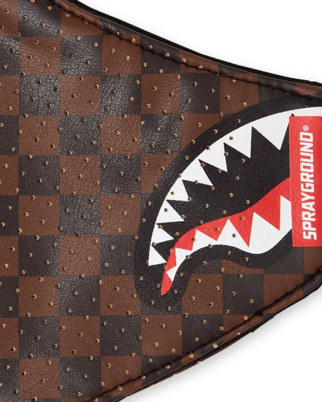 FACE MASKS>SPRAYGROUND SHARKS IN PARIS VEGAN LEATHER FACE MASK