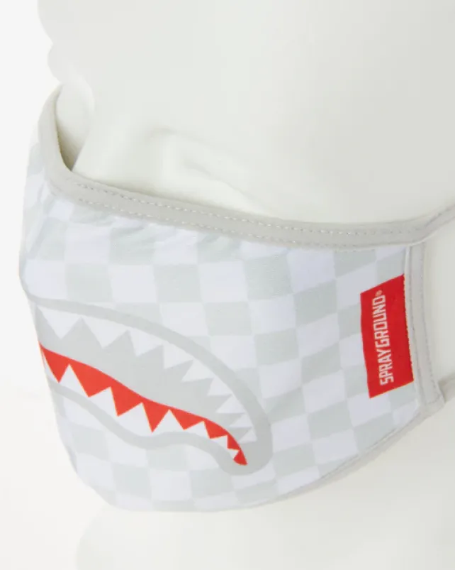 FACE MASKS>SPRAYGROUND SHARKS IN PARIS (WHITE) FORM-FITTING MASK