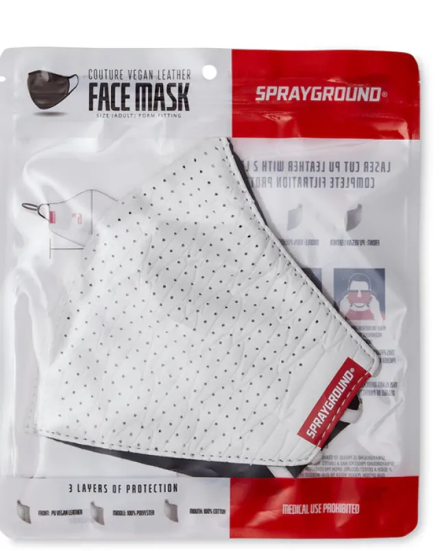 FACE MASKS>SPRAYGROUND SHARKS OF THE WORLD VEGAN LEATHER FACE MASK