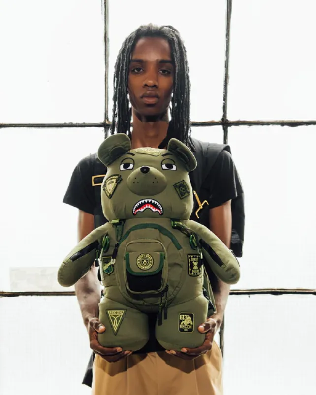 TEDDY BEAR BACKPACKS|BACKPACKS>SPRAYGROUND SPECIAL OPS FULL THROTTLE MONEYBEAR TEDDYBEAR BACKPACK