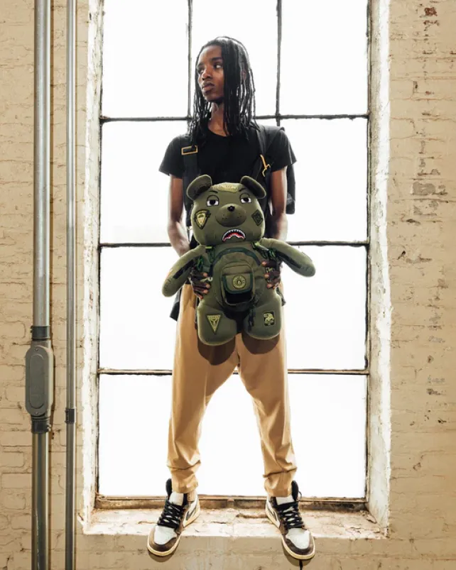 TEDDY BEAR BACKPACKS|BACKPACKS>SPRAYGROUND SPECIAL OPS FULL THROTTLE MONEYBEAR TEDDYBEAR BACKPACK