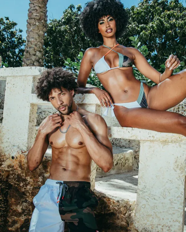 SWIMWEAR>SPRAYGROUND SPLIT BITE CAMO BIKINI