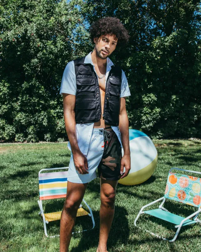 SWIMWEAR>SPRAYGROUND SPLIT BITE CAMO SHOTO SWIM TRUNKS