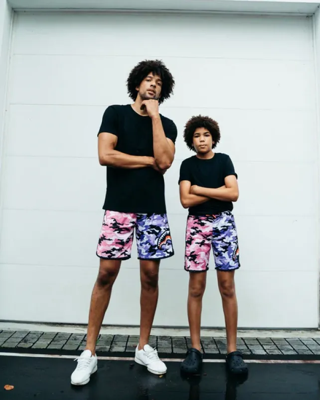 SWIMWEAR>SPRAYGROUND SPLIT CAMO CORTO SWIM TRUNKS