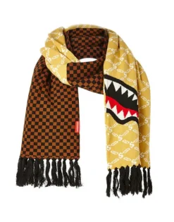 SKI MASKS>SPRAYGROUND SPLIT CHECKERED SHARK SCARF