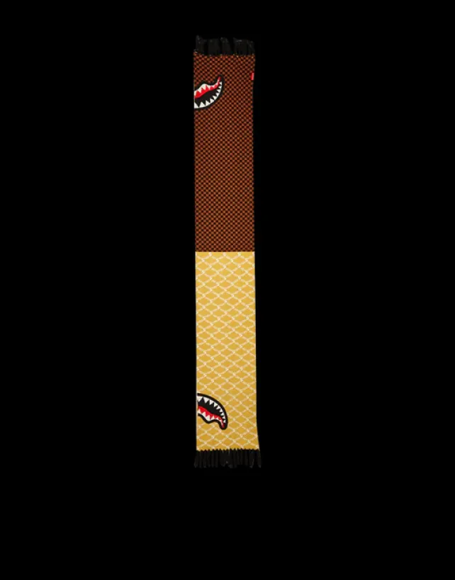 SKI MASKS>SPRAYGROUND SPLIT CHECKERED SHARK SCARF