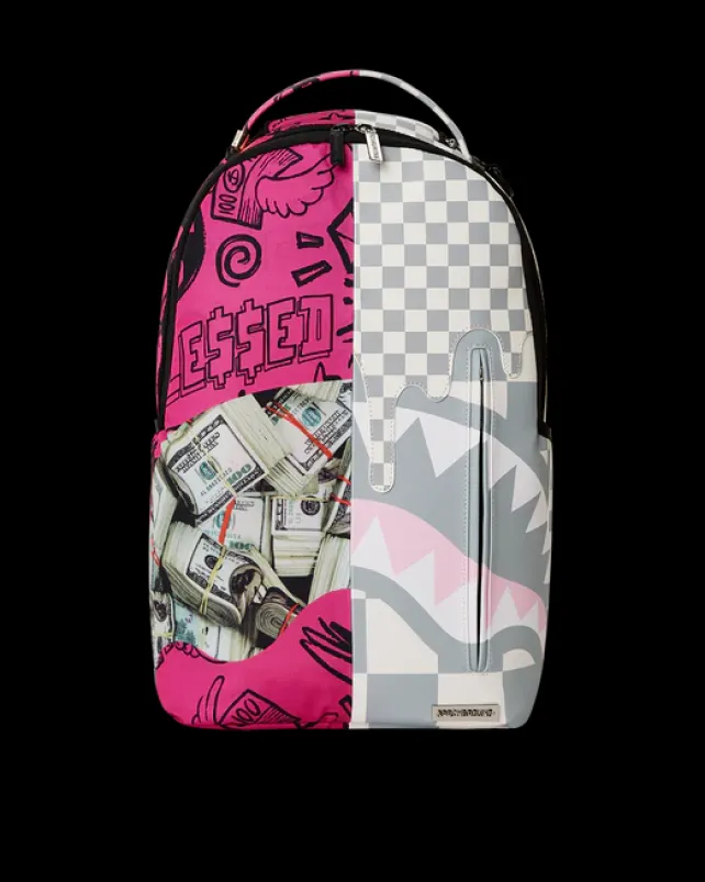 BACKPACKS>SPRAYGROUND SPLIT MONEY BLESSINGS BACKPACK (DLXV)