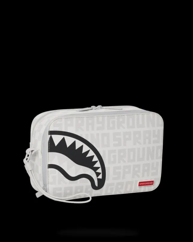 TOILETRIES AKA MONEY BAGS>SPRAYGROUND SPLIT THE CHECK (PEARL) TOILETRY BAG
