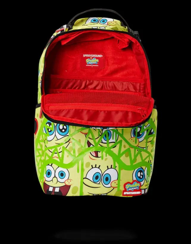 BACKPACKS>SPRAYGROUND SPONGEBOB SPRAYPAINT FACE PATTERN