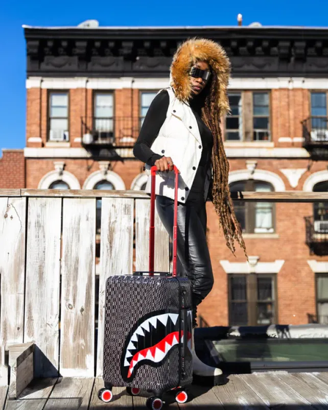 CARRY-ON LUGGAGE>SPRAYGROUND SPRAYGATTI REVV SHARKNAUTICS HARDSHELL CARRY-ON LUGGAGE