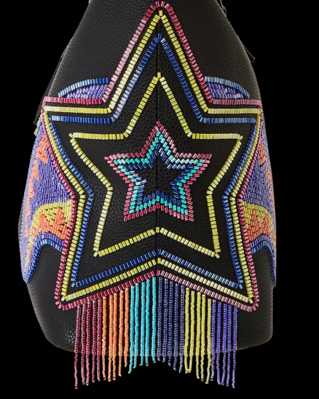 TOTES|HANDBAGS>SPRAYGROUND STAR RACER A.I.7 SANDFLOWER COLLAB BEADED TOTE