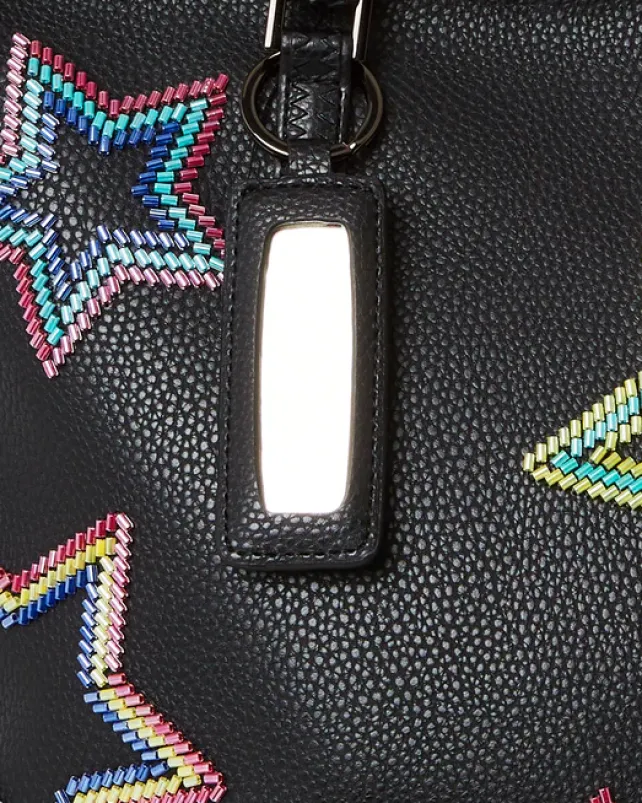 TOTES|HANDBAGS>SPRAYGROUND STAR RACER A.I.7 SANDFLOWER COLLAB BEADED TOTE