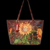TOTES|HANDBAGS>SPRAYGROUND SUNFLOWER GRIN RON ENGLISH COLLAB TOTE