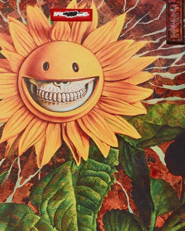 TOTES|HANDBAGS>SPRAYGROUND SUNFLOWER GRIN RON ENGLISH COLLAB TOTE