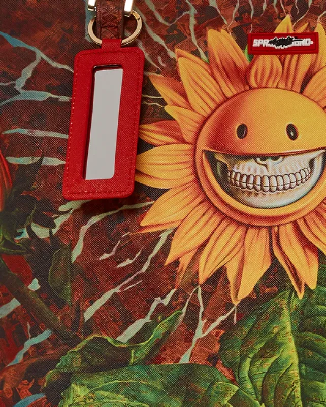 TOTES|HANDBAGS>SPRAYGROUND SUNFLOWER GRIN RON ENGLISH COLLAB TOTE
