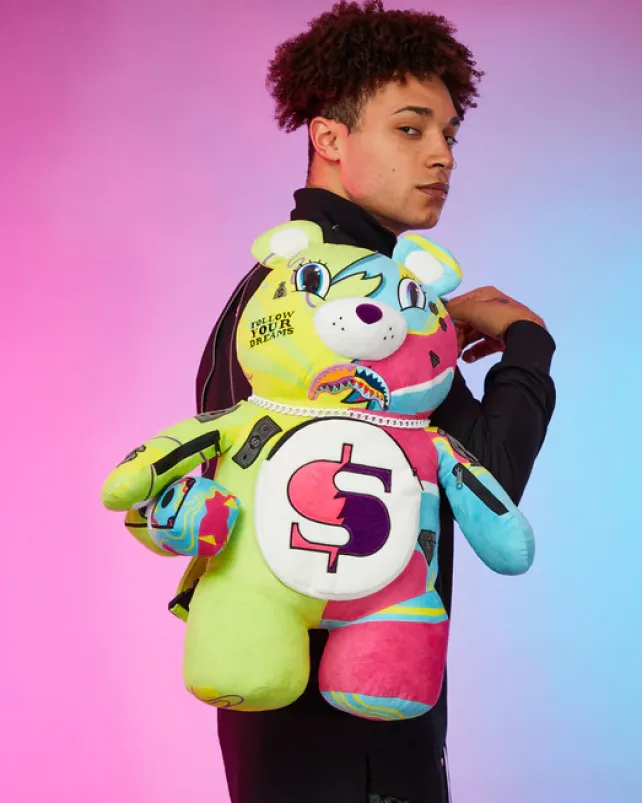 TEDDY BEAR BACKPACKS|BACKPACKS>SPRAYGROUND SUPER WEIRD MONEYBEAR TEDDYBEAR BACKPACK