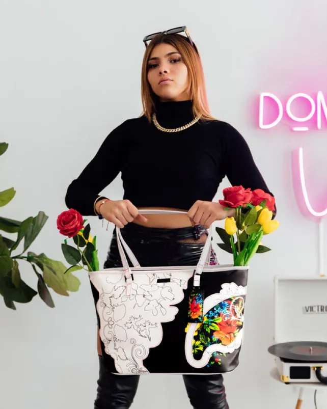 TOTES|HANDBAGS>SPRAYGROUND THE FLORAL CUT TOTE