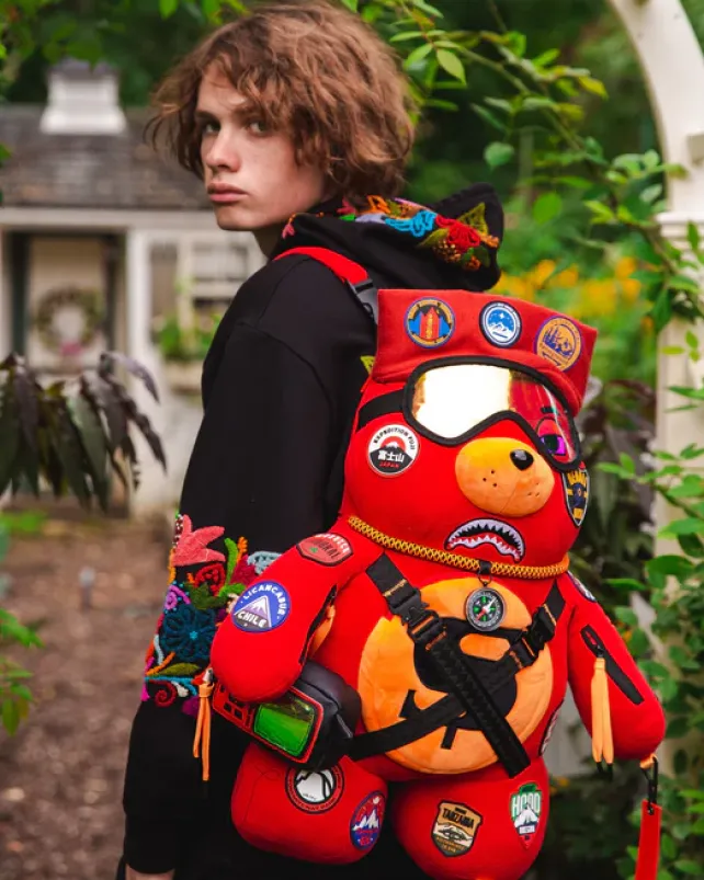 TEDDY BEAR BACKPACKS|BACKPACKS>SPRAYGROUND THE GLOBAL EXPEDITION MONEYBEAR TEDDYBEAR BACKPACK